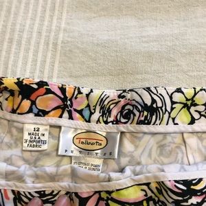 Floral ankle pants with side zip